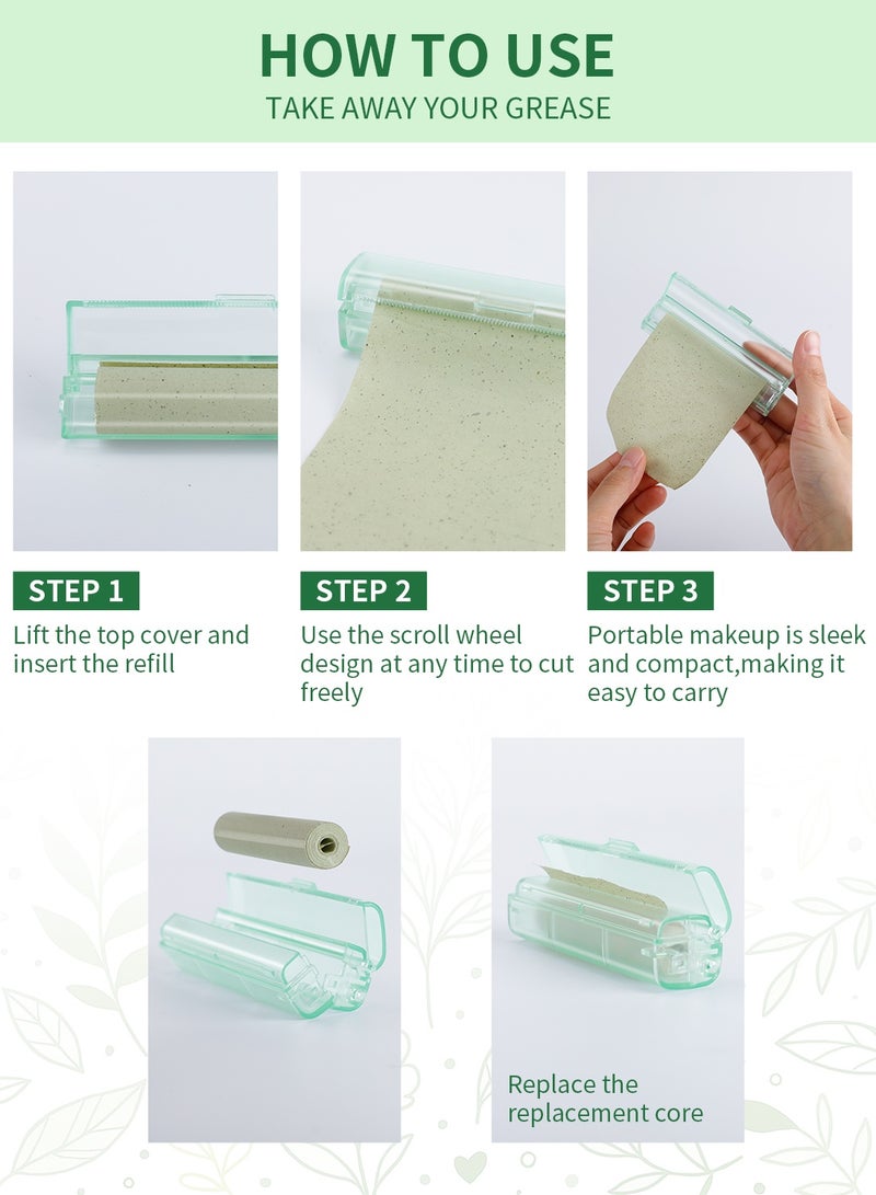 دي يو كير أوراق امتصاص الزيوت للوجه بالشاي الأخضر - ٣ رول، ١٥ متر إجمالاً، ورق ألياف كتان طبيعي للبشرة الدهنية - Image 5