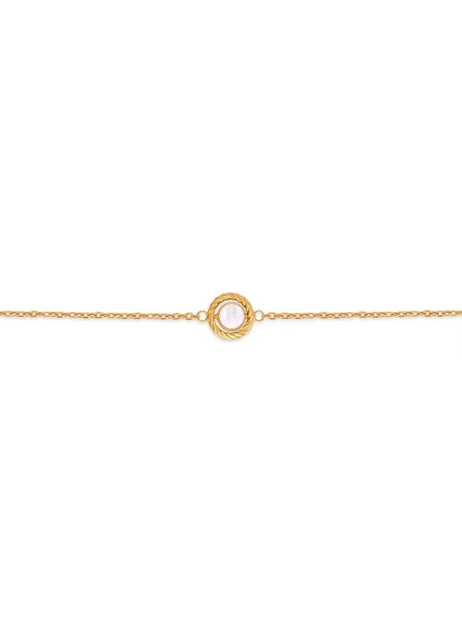 Guy Laroche  Ella Gold-Plated Mother of Pearl & Monogram Flip Bracelet for Women for Women | Best Price UAE