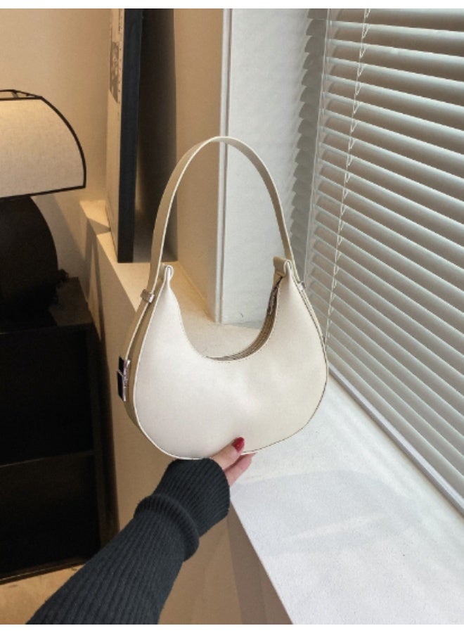 عرب شنطة هوبو نسائية، لون أبيض، تصميم مينيمال وأنيق، خفيفة الوزن، مثالية للاستخدام اليومي والخروجات - Image 1