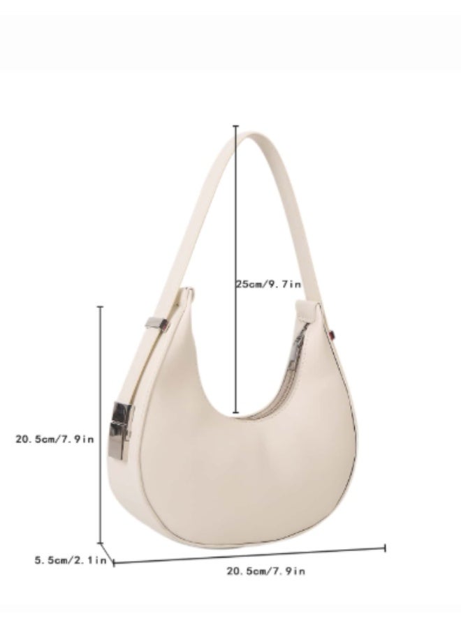 عرب شنطة هوبو نسائية، لون أبيض، تصميم مينيمال وأنيق، خفيفة الوزن، مثالية للاستخدام اليومي والخروجات - Image 3