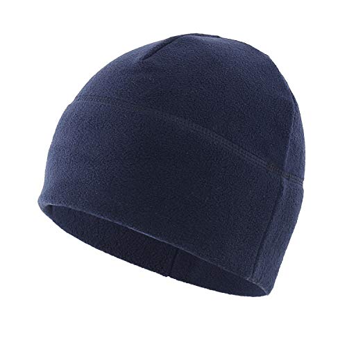 Home Prefer Mens Fleece Skull Beanies Warm Winter Hat (Navy Blue) - Image 1