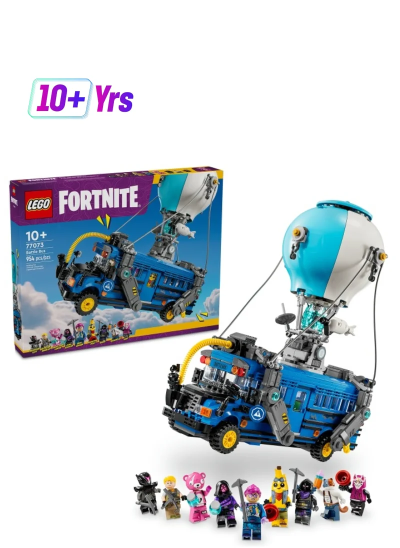 ليغو Fortnite Battle Bus Set, Collectible Video Game Vehicle Toy for Boys & Girls, with 9 Character Minifigures, Gift for Gamers and Fans Aged 10 and Over 77073 (954 pieces)