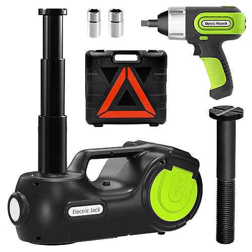 E-HEELP Electric Car Jack Kit 5Ton 12V Hydraulic (Lifting Range: 6.1-20.86 inch) with Impact Wrench & Inflator for Car SUV Sedan MPV with LCD & Tire Pressure Display - Image 1
