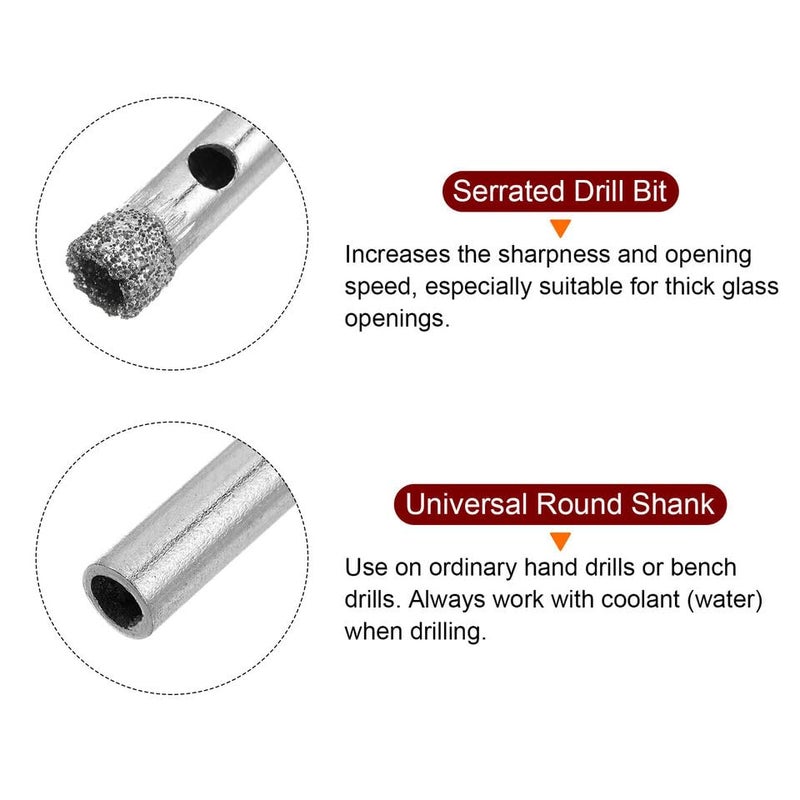 DEZI 2pc 16mm Diamond Coated Core Hole Saw Drill Bit Set Tools Glass Drill Hole Opener for Tiles Glass Ceramic  - Image 5