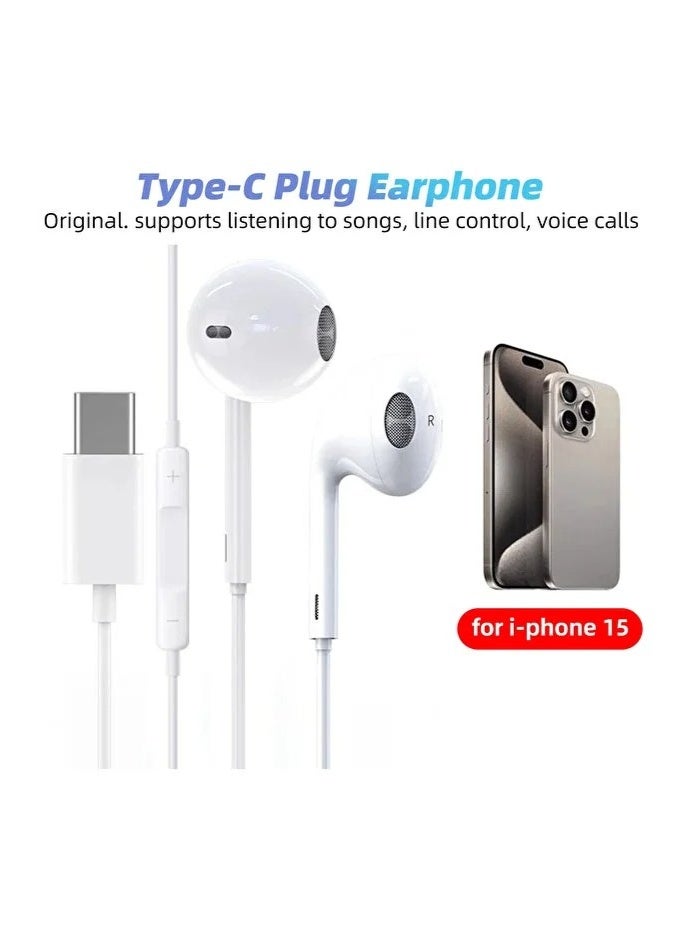 أبل سماعات أبل سلكية من نوع USB Type-C لأجهزة iPhone 15 و 16