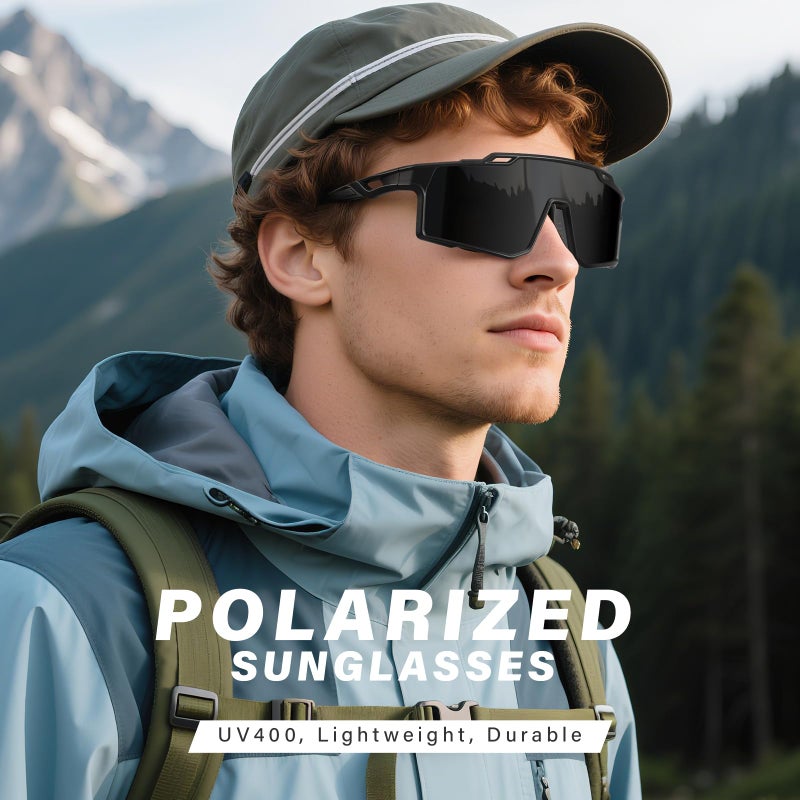 DioKiw 4pcs Polarized Sport Sunglasses Men Cycling Driving Fishing UV Protection Sun Glasses Lightweight Big Frame Mountain Bike Goggles - Image 2