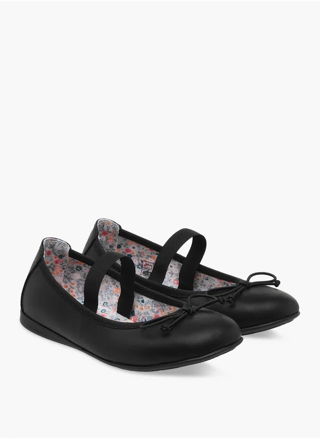 بابلوسكي Girls' Bow Accent Ballerina Shoes with Elasticated Strap