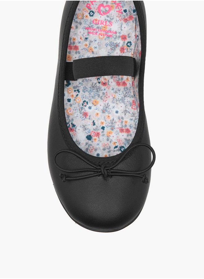 Pablosky Girls' Bow Accent Ballerina Shoes with Elasticated Strap  - Image 4