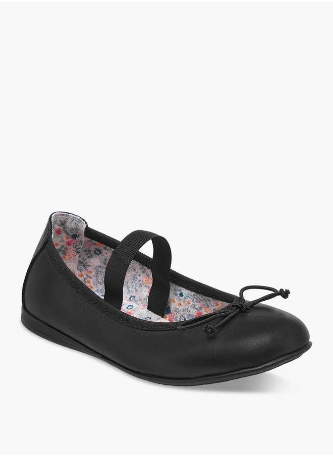 بابلوسكي Girls' Bow Accent Ballerina Shoes with Elasticated Strap