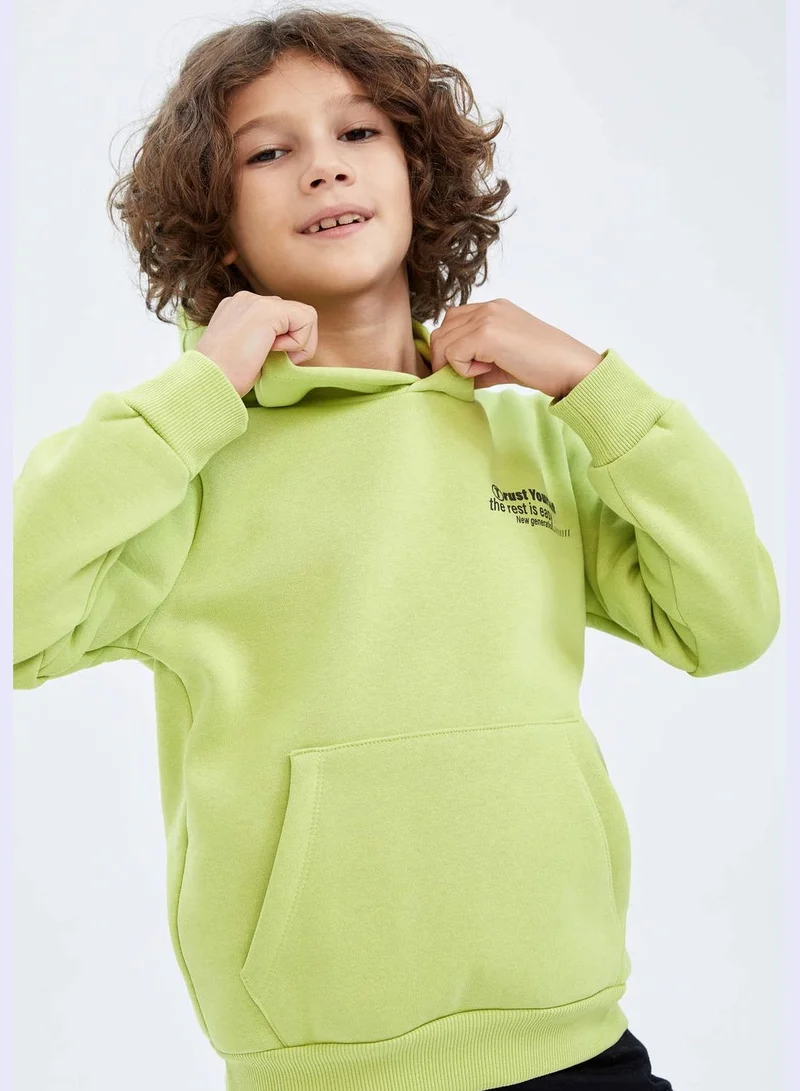 DeFacto Boy Regular Fit Hooded Long Sleeve Knitted Sweatshirt