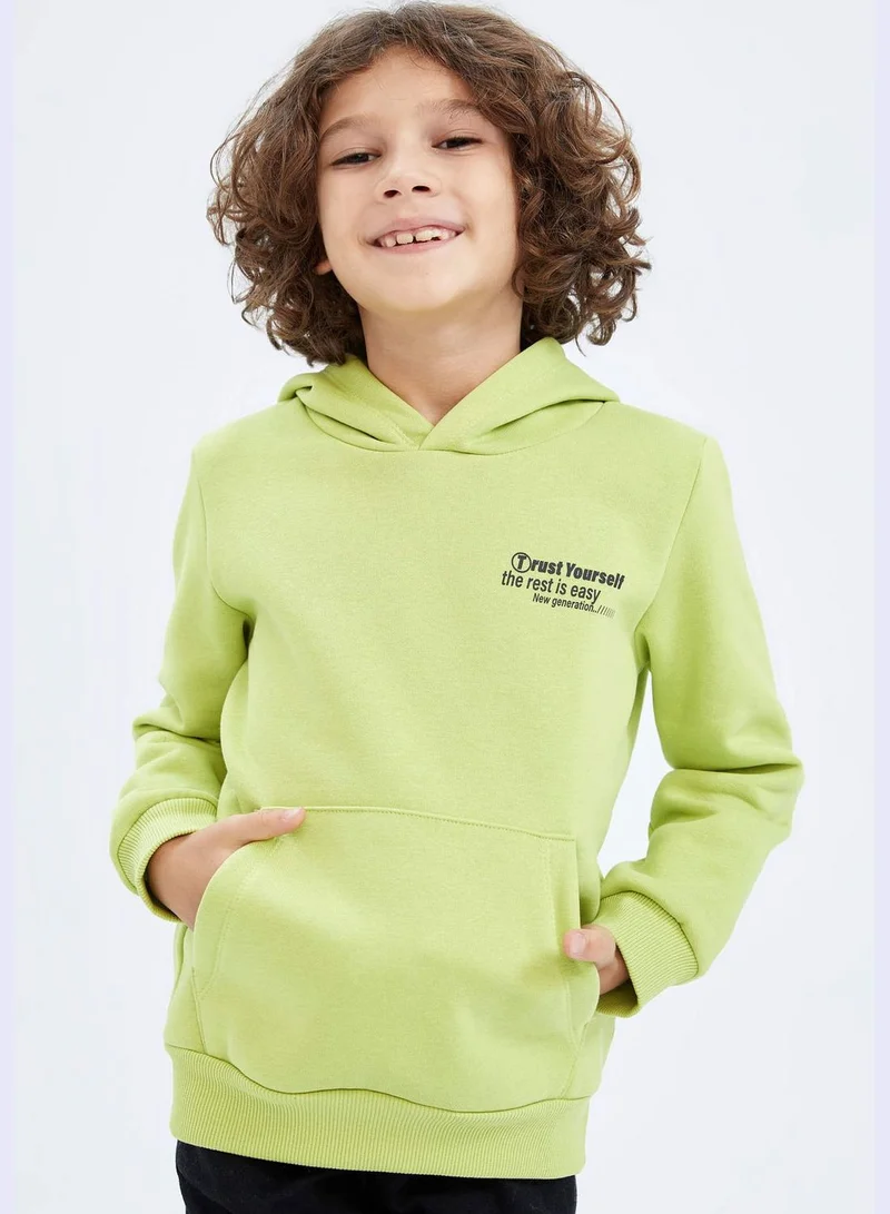 DeFacto Boy Regular Fit Hooded Long Sleeve Knitted Sweatshirt