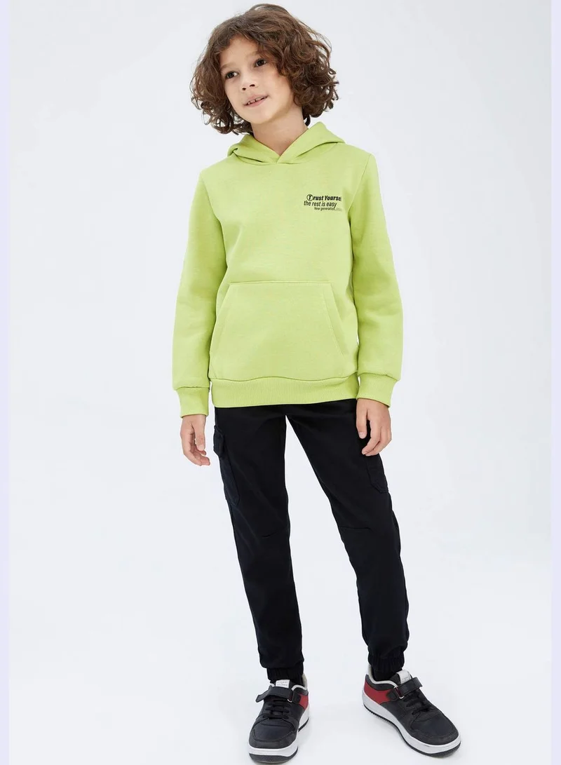 DeFacto Boy Regular Fit Hooded Long Sleeve Knitted Sweatshirt