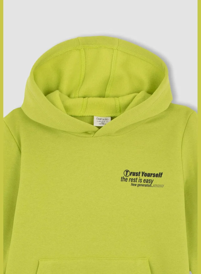 DeFacto Boy Regular Fit Hooded Long Sleeve Knitted Sweatshirt