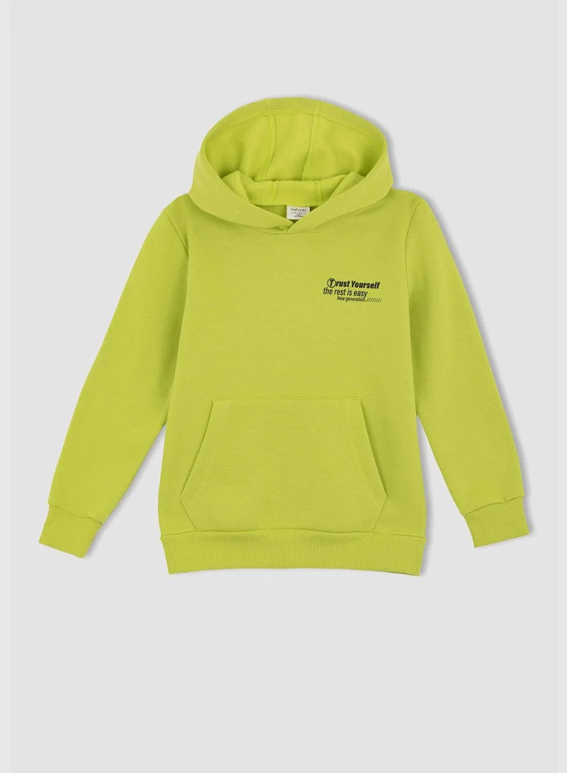 DeFacto Boy Regular Fit Hooded Long Sleeve Knitted Sweatshirt