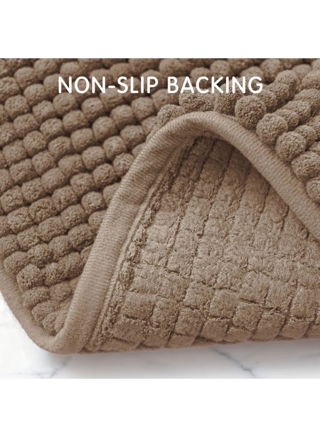 SUBRTEX Bathroom Rugs Chenille Bath Rug Soft Short Plush Bath Mat Soft Shower Mat Water Absorbent Shower Mat Quick Dry Machine Washable(Taupe Brown,20" x 32") - Image 4
