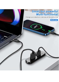 KASTWAVE مخرج كهرباء مكتبي، منفذ شحن مدمج 5 فولت/2 أمبير USB/Type-C، موسع منفذ جدار المكتب، محطة شحن مكتب للهاتف، لطاولة الأريكة أو بجانب السرير أو ورشة العمل أو المكتب في المنزل - 1.2 متر/3.9 قدم  - Image 5