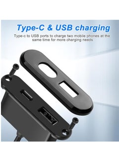 KASTWAVE مخرج كهرباء مكتبي، منفذ شحن مدمج 5 فولت/2 أمبير USB/Type-C، موسع منفذ جدار المكتب، محطة شحن مكتب للهاتف، لطاولة الأريكة أو بجانب السرير أو ورشة العمل أو المكتب في المنزل - 1.2 متر/3.9 قدم  - Image 4