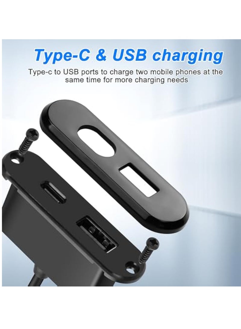 KASTWAVE Desk Power Grommet Outlet, 5V/2A USB/Type-C Embedded Charging Port, Desk Wall Outlet Extender, Phone Desktop Charger Scoket Station, for Sofa Table Bedside Workbench Office Home - 1.2M/3.9FT - Image 4