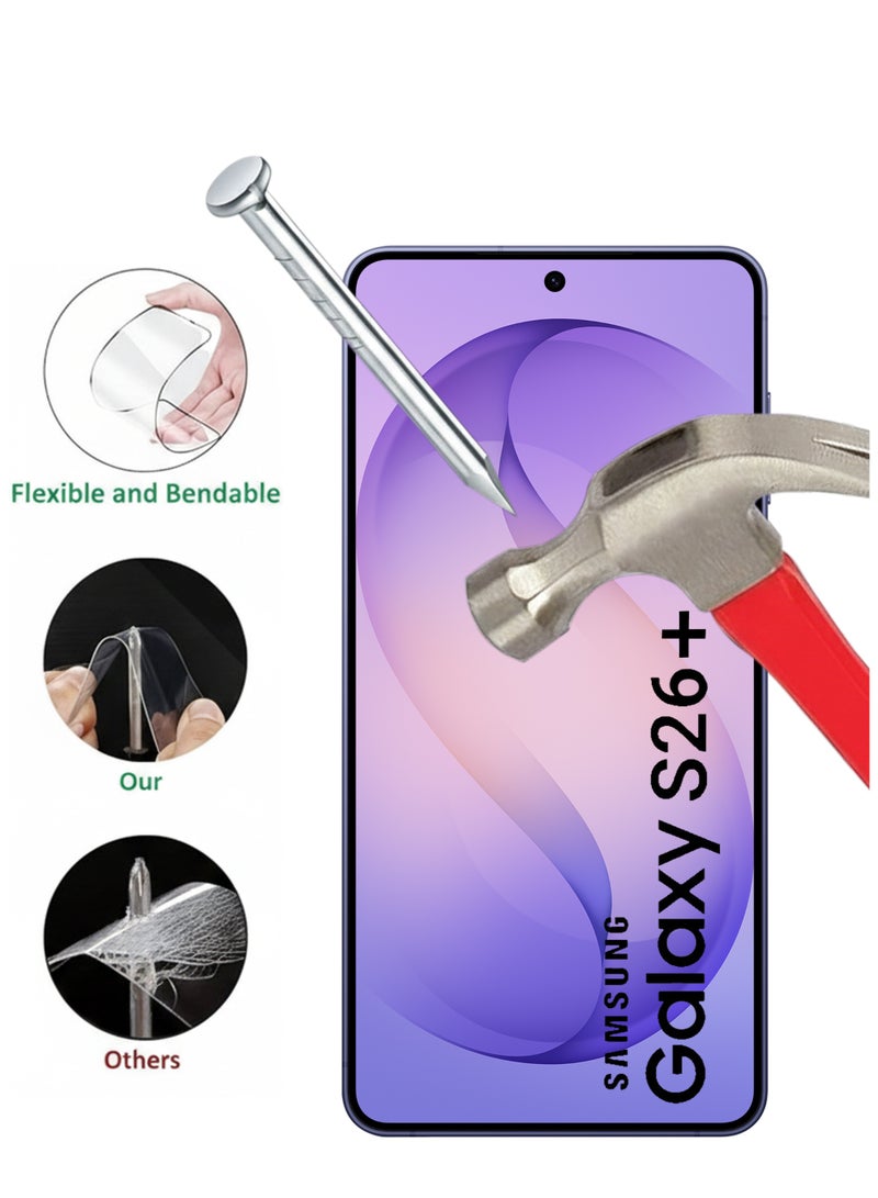 واقي شاشة شفاف ومرن عالي الجودة بتقنية النانو سيراميك، يغطي كامل الشاشة، مصمم خصيصًا لهاتف سامسونج جالاكسي S26 بلس | مقاوم للتجسس، تغطية كاملة من الحافة إلى الحافة، شفافية عالية، ملمس ناعم، سهل التركيب - Image 3