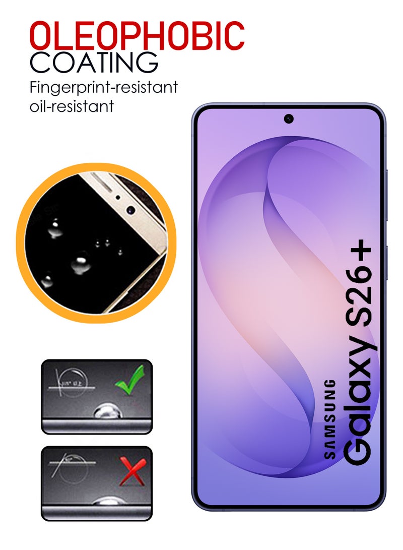 واقي شاشة شفاف ومرن عالي الجودة بتقنية النانو سيراميك، يغطي كامل الشاشة، مصمم خصيصًا لهاتف سامسونج جالاكسي S26 بلس | مقاوم للتجسس، تغطية كاملة من الحافة إلى الحافة، شفافية عالية، ملمس ناعم، سهل التركيب - Image 4