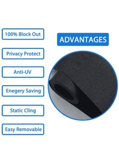 Alruht Blackout Window Film, Removable Privacy Film,  Anti UV Dark Window, No Glue, Self Static Cling for Bathroom, Living, Bedroom, Kitchen, Home, 45x200cm  - Image 2