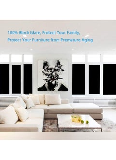 Alruht Blackout Window Film, Removable Privacy Film,  Anti UV Dark Window, No Glue, Self Static Cling for Bathroom, Living, Bedroom, Kitchen, Home, 45x200cm  - Image 4