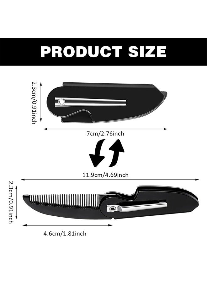 Generic 4pcs Folding Mustache Comb - Mini Portable Beard Grooming for Men - Fine Teeth Plastic Pocket Comb for Hair Care Styling  - Image 2