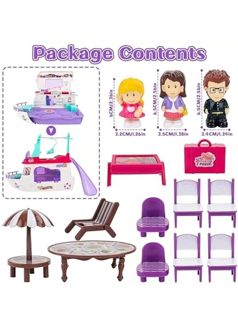 Kaidilong - Fashion Travel Yacht & Helicopter Play Set - Luxury Travel Accessories for Kids | My First Travel Role Play Series - 48x13.5x27cm - Image 1