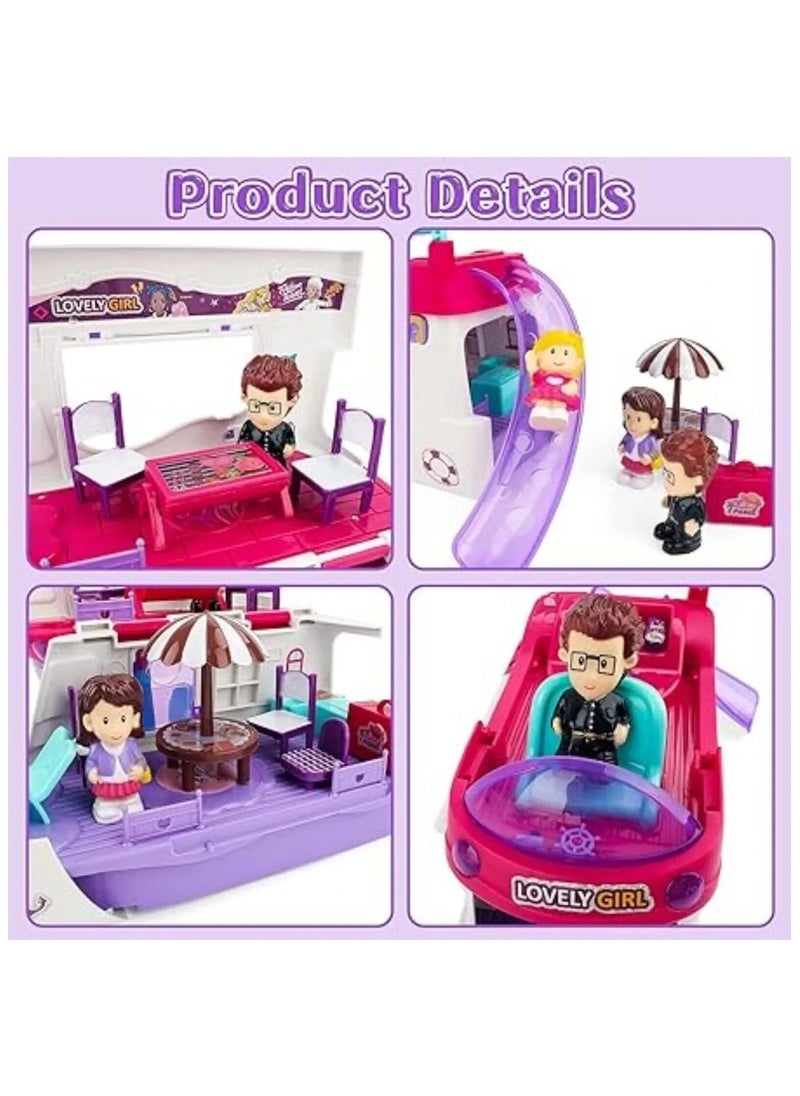 Kaidilong - Fashion Travel Yacht & Helicopter Play Set - Luxury Travel Accessories for Kids | My First Travel Role Play Series - 48x13.5x27cm - Image 1