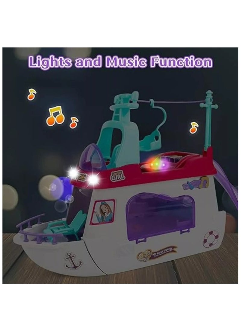 Kaidilong - Fashion Travel Yacht & Helicopter Play Set - Luxury Travel Accessories for Kids | My First Travel Role Play Series - 48x13.5x27cm - Image 1