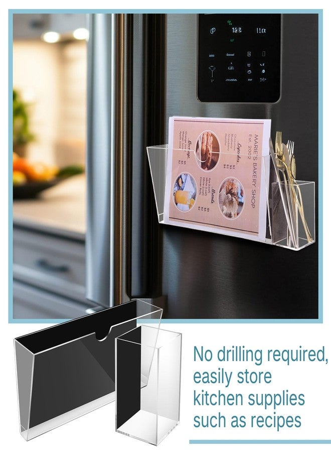 AmazingSpark حامل ملفات مغناطيسي من AmazingSpark (قطعتان) ومنظم أقلام سبورة مغناطيسي (قطعتان) مصنوع من الأكريليك الشفاف، مناسب للسبورة البيضاء والمستندات والخزائن والمجلات والمكاتب - Image 5