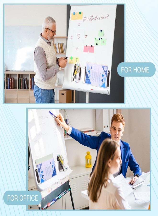 AmazingSpark حامل ملفات مغناطيسي من AmazingSpark (قطعتان) ومنظم أقلام سبورة مغناطيسي (قطعتان) مصنوع من الأكريليك الشفاف، مناسب للسبورة البيضاء والمستندات والخزائن والمجلات والمكاتب - Image 3