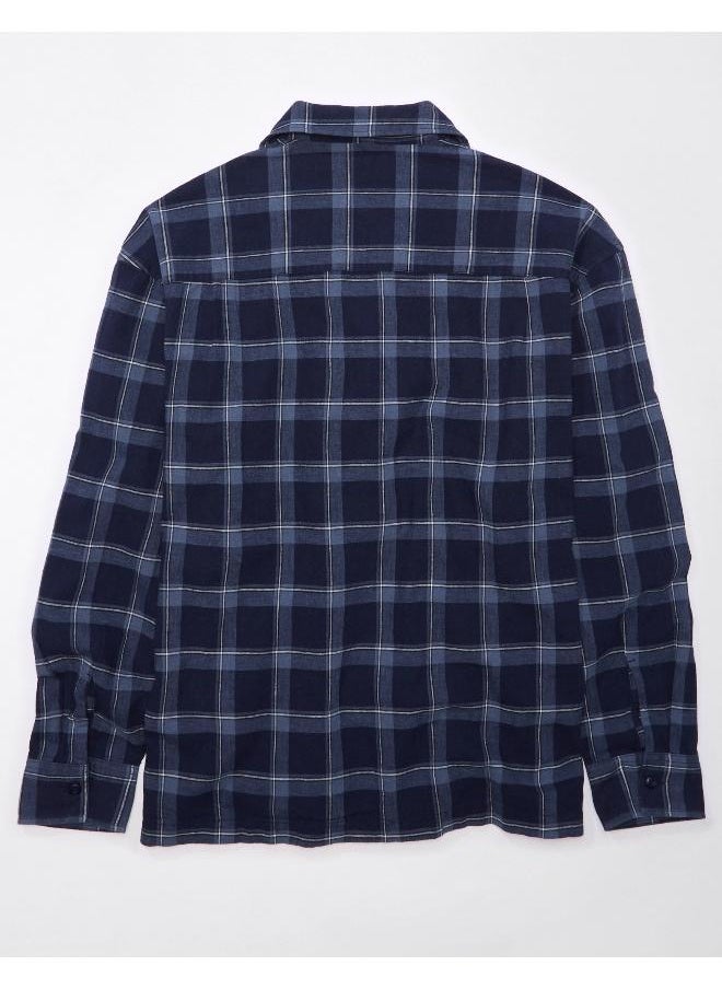 American Eagle AE Linen-Blend Mechanic Shirt  - Image 4