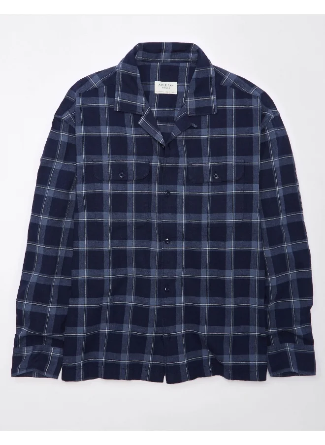 امريكان ايجل AE Linen-Blend Mechanic Shirt