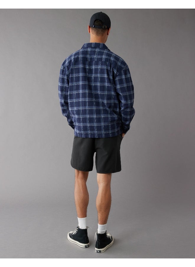 American Eagle AE Linen-Blend Mechanic Shirt  - Image 4
