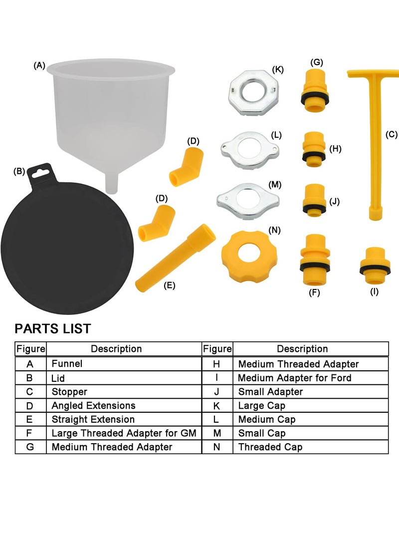 SYOSI - Coolant Funnel Kit, No Spill Radiator Flush and Bleeder Kit, Universal Automotive Antifreeze Bleeder, Spill-Free Radiator Bleeder Funnel, Car Accessories for Universal Vehicles - Image 1