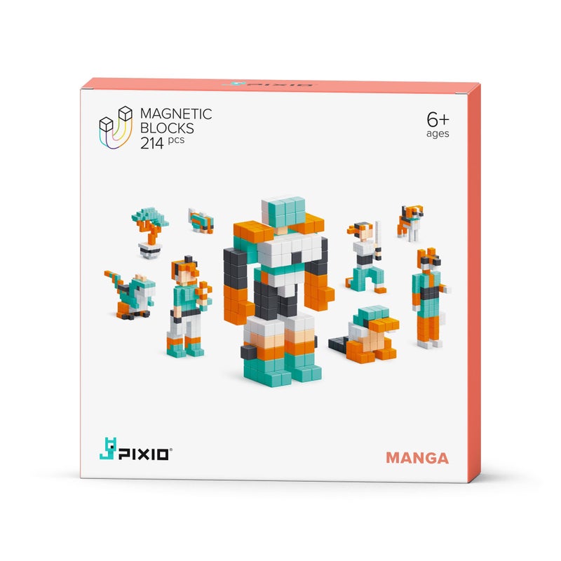 PIXIO Manga Tiny Magnetic Blocks Building Toy in The Pixel Art Style with Free App 516 Plastic Cubes with 6 Magnets Inside Open Ended Toy Creativity kit for Ages 6 - Image 3