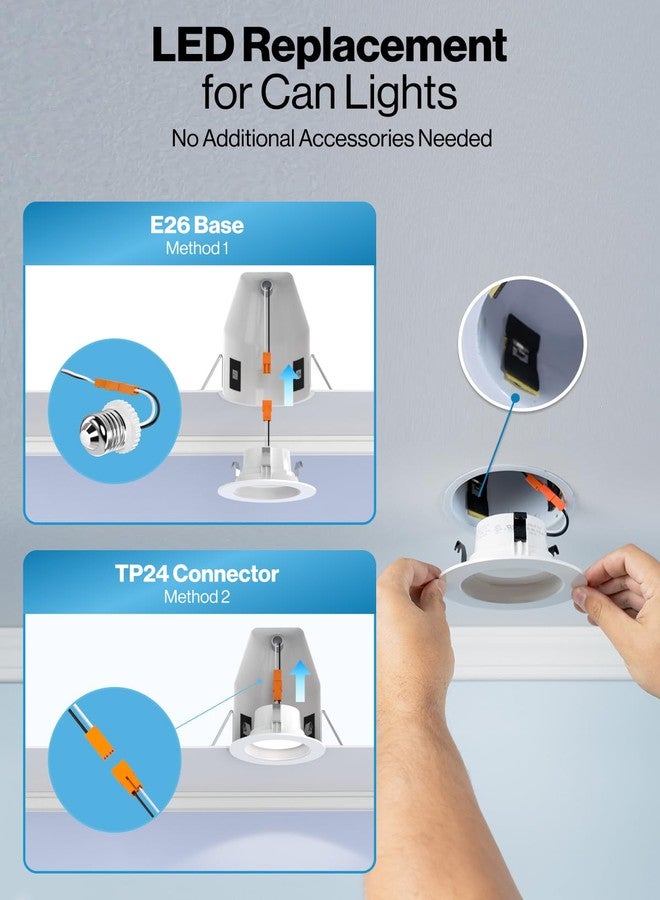 Sunco Lighting Sunco 12 Pack 4 Inch LED Recessed Lights Retrofit, Dimmable Can Lighting, 660 LM, 11W (40W Equivalent), Selectable CCT 2700K/3000K/3500K/4000K/5000K, Smooth Trim, Damp Rated UL. - Image 5