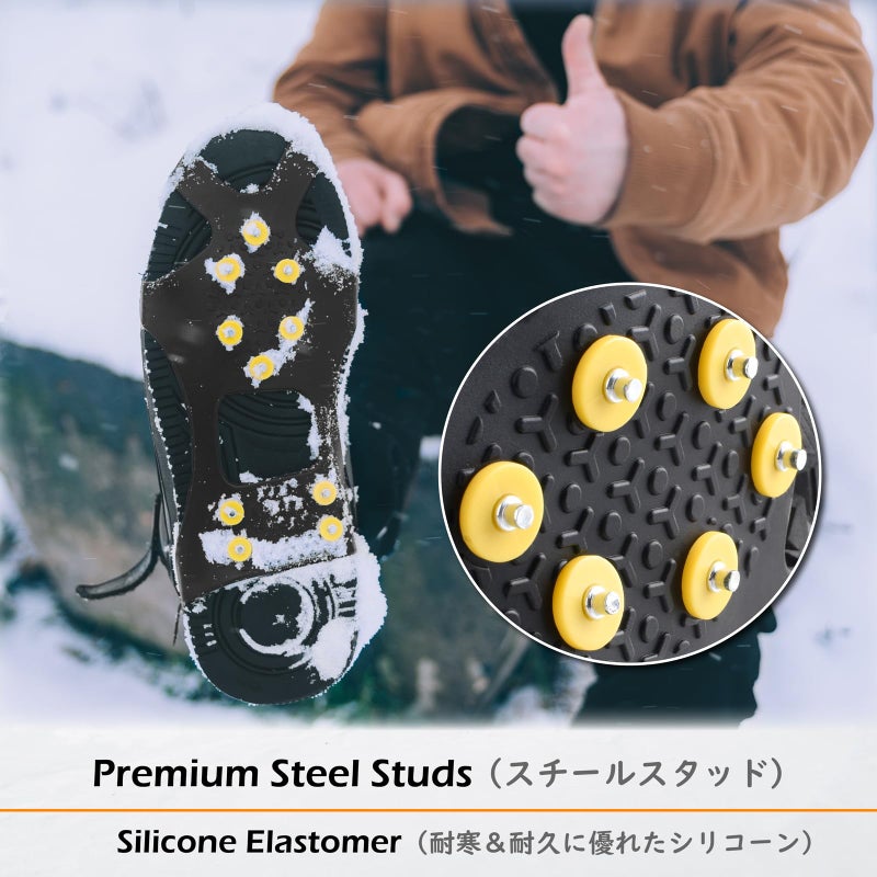 TRIWONDER Ice Traction Cleats for Walking Anti-Slip Snow Grips Crampons for Shoes/Boots Elastic Steel Coils Grip on Snow Ice - with Adjustable Straps (Medium) - Image 4