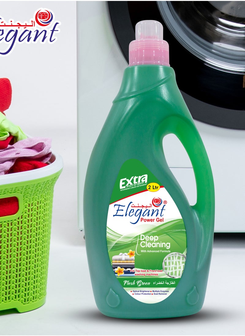 Elegant Fresh Green Deep Cleaning Power GEL 2 Liter Liquid Laundry Detergent  - Image 2