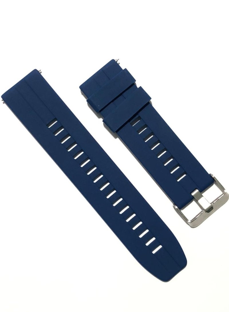 Soft Silicone Wriest Rubber Band Watch Strap Compatible with 22 mm Strap for Compatible with Xiaomi Redmi Watch 5 Active/Redmi Watch 5 Lite, 22mm For - Smart Watch - - (Only Strap) blue - Image 2