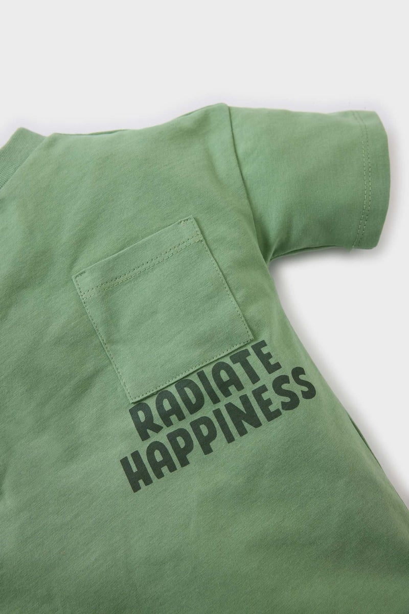 DeFacto Baby Boy 2 piece Regular Fit Crew Neck Slogan Set  - Image 2