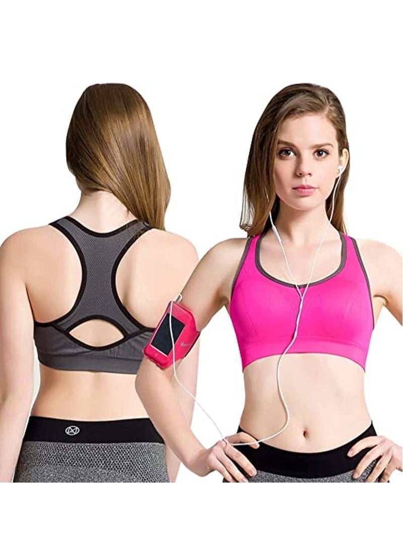 Rubik حمالة صدر رياضية للنساء من Rubik Racerback مقاومة للصدمات وسريعة الجفاف ومبطنة بدون درزات عالية التأثير لممارسة اليوجا والتدريب في صالة الألعاب الرياضية والجري والتمارين الرياضية (أسود، كبير) - Image 4