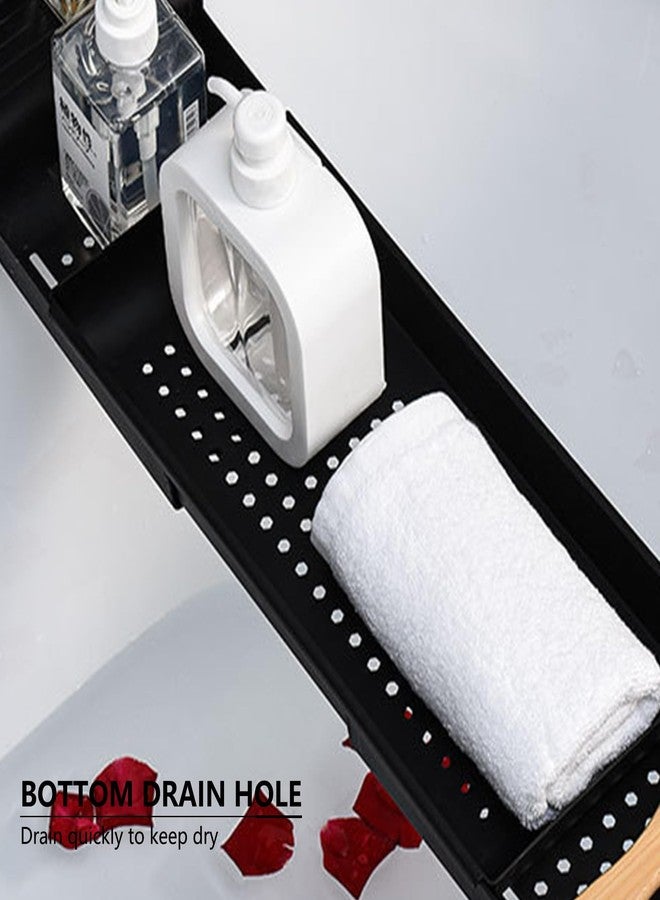 Tearom Bath Tub Tray - Stretchable, Strong Load-Bearing, Plastic, Anti-Slip Design - Ultimate Bathtub Caddy Tray(Black) - Image 5