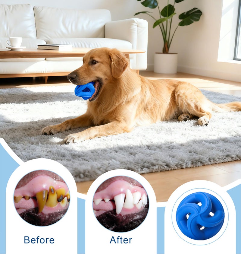PetZee Indestructible Dog Toys,Dog Toys for Aggressive Chewers -Durable & Non-Toxic Natural Rubber,Dog Chew Toys,Dishwasher Safe, Interactive Dog Chew Toys for Small Medium Large Breed Dogs,Navy - Image 5
