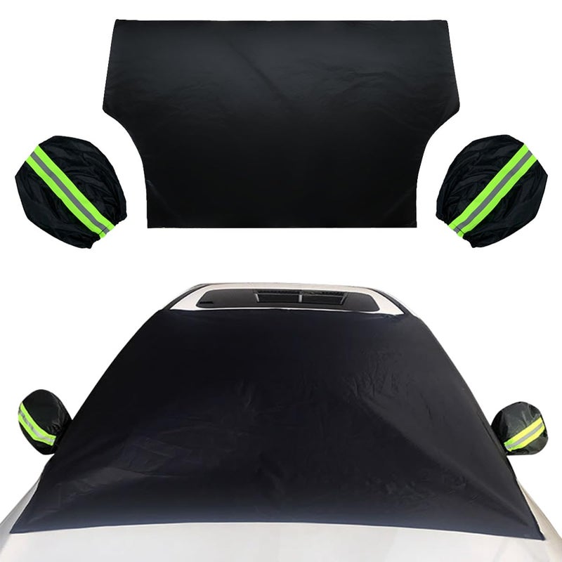 smilfuy 8249 Car Windshield Cover for Ice and Snow AllSeasons Windshield Sunshade with AntiTheft Straps and Side Mirror Covers Waterproof Windproof Car Frost Protector Portable Winter Car Accessories - Image 2