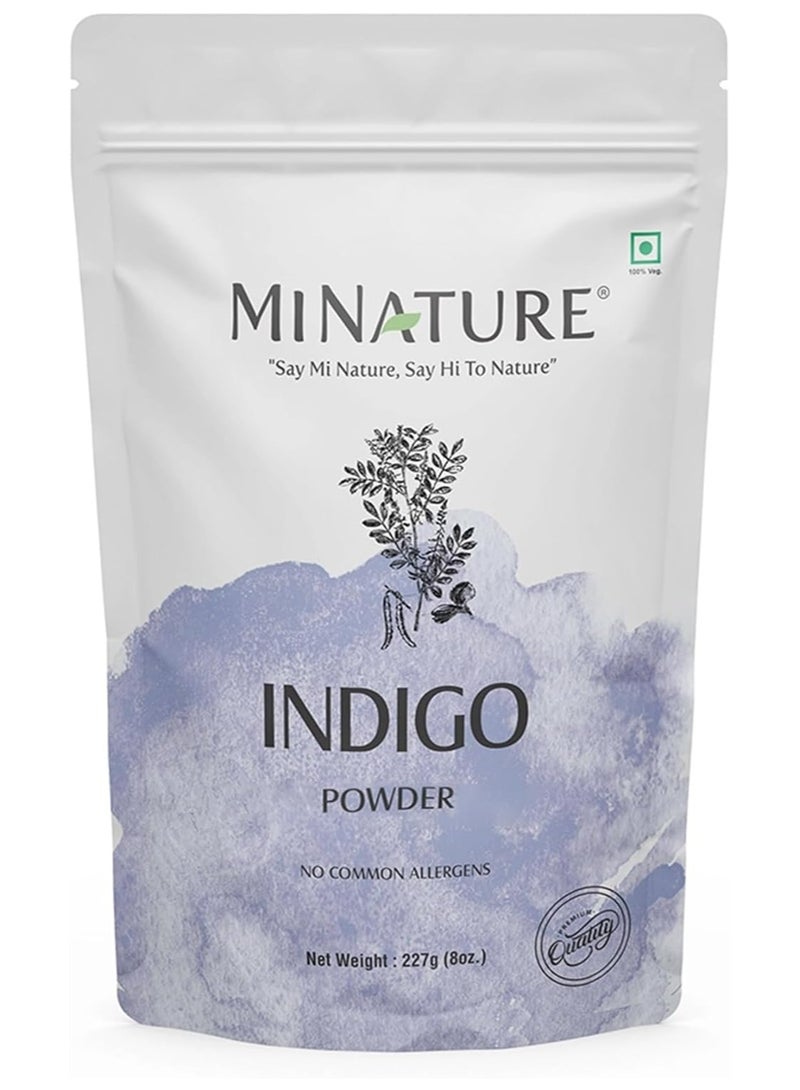 minature mi nature Indigo Powder 100% Pure Natural Organically Grown Indigo Powder- For HAIR (227g / (1/2 lb) / 8 ounces) - Image 1