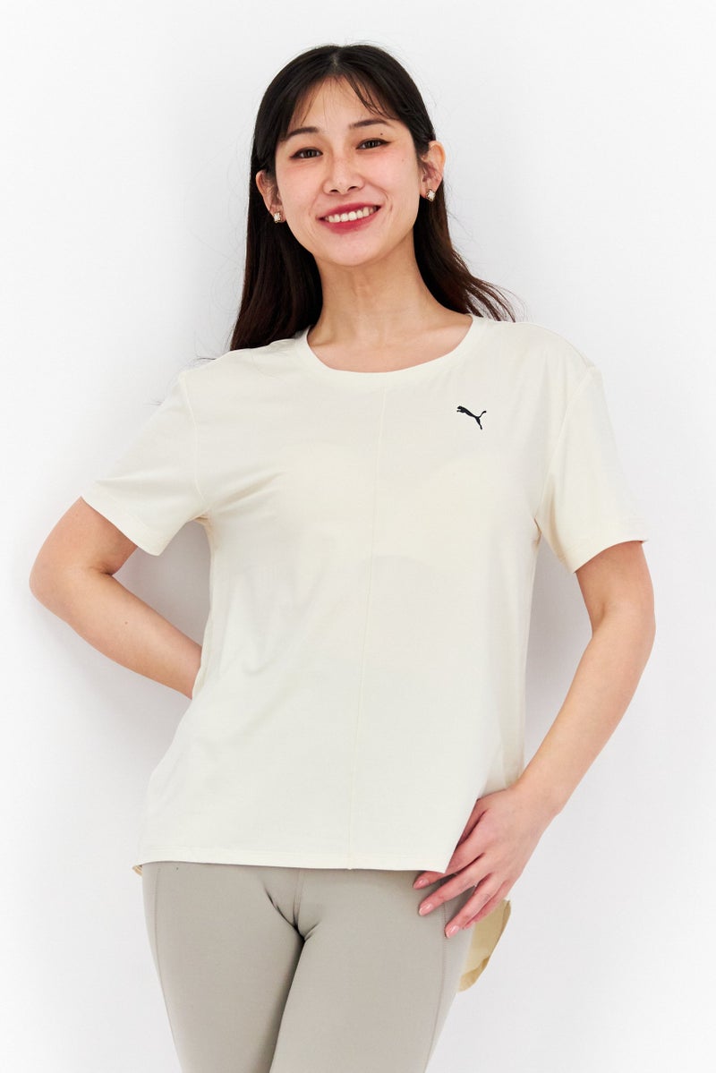 PUMA Women Sportswear Fit Training Short Sleeve T-Shirt, Off White - Image 1