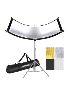 Clamshell Light Reflector Diffuser with Carrying Bag, 66”×24”/155x61cm Photography Curved Lighting Reflector for Photo Studio Photography, Black/White/Gold/Silver Colors (Stand Not Included)