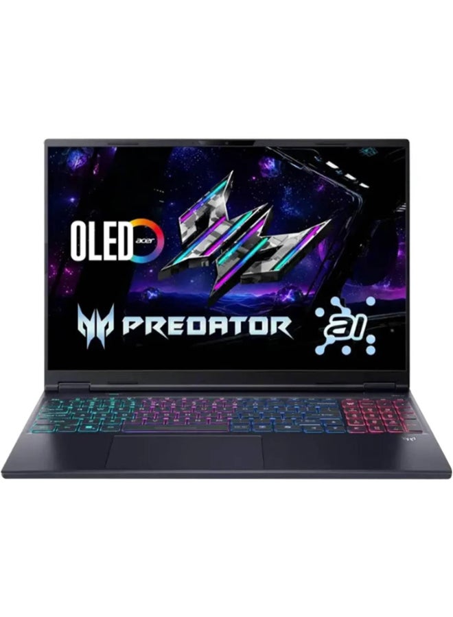أيسر لابتوب الألعاب Predator Helios Neo 16S AI، شاشة 16" WQXGA OLED بتردد 240Hz، معالج Core Ultra 9 275HX، 16GB RAM، 1TB SSD، بطاقة رسومات RTX 5060 بسعة 8GB، لوحة مفاتيح إنجليزية، ويندوز 11 هوم - Image 1